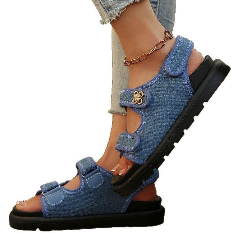 Damen Komfortable Sandalen mit verstellbarem Riemendesign EB