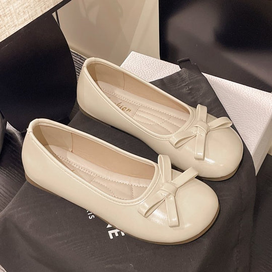 Damen elegante Ballerinas mit zierlichem Schleifenakzent EB
