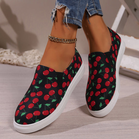 Damen Slip-On Sneakers mit fruchtigem Design EB