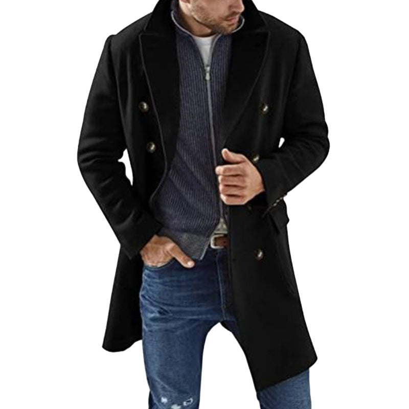 Herren Doppeltuchmantel mit klassischem Schnitt und modischen Details EB