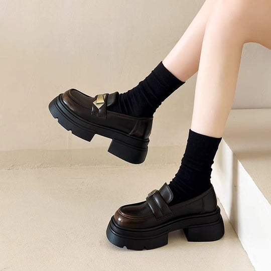 Damen Modische Plateau-Loafers mit komfortabler Sohle und elegantem Design EB