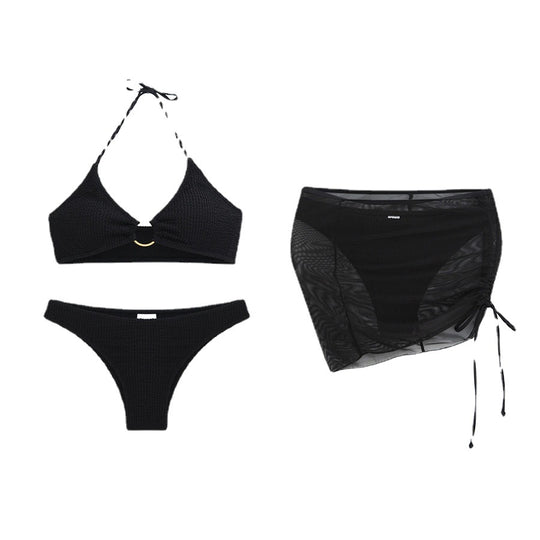 Damen Set mit gecrinkeltem Oberteil und Rock EB