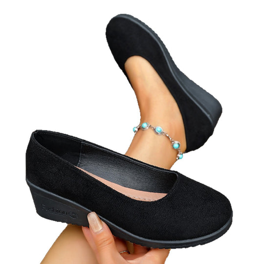 Damen Komfortable Ballerinas mit Keilabsatz EB