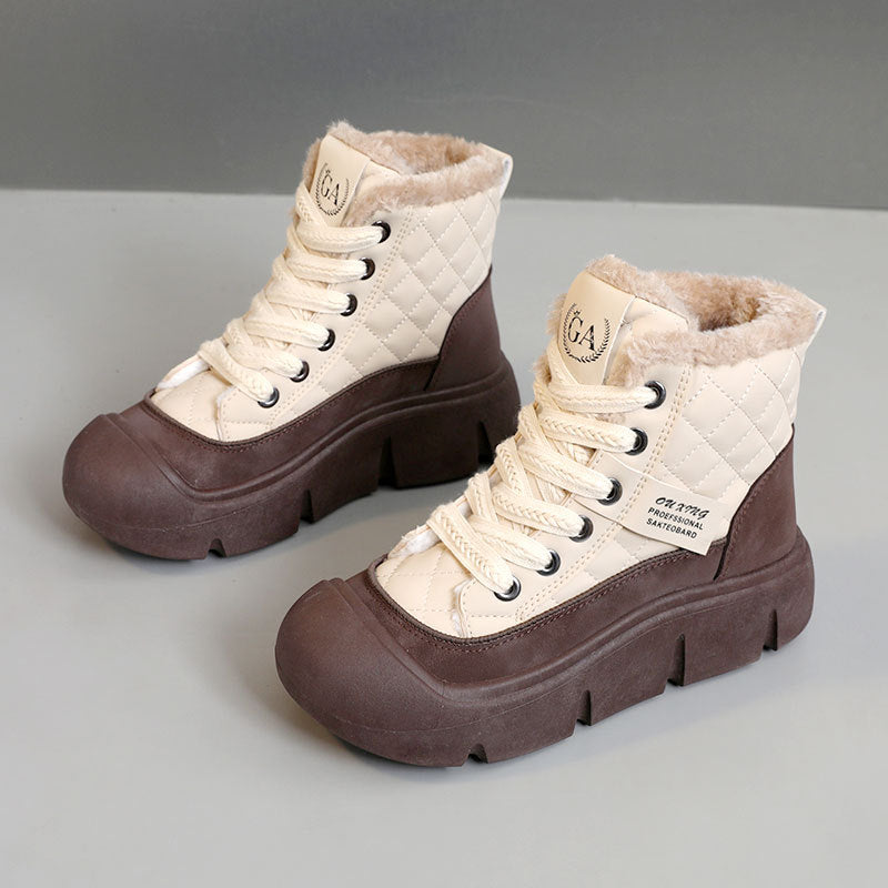 Damen Winterliche High-Top Stiefel mit kuscheligem Innenfutter und rutschfester Sohle EB