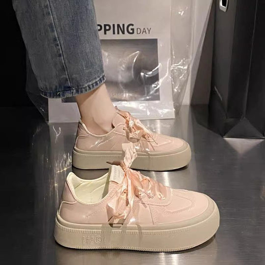Damen modische Sneakers mit weichem Obermaterial und elastischen Schnürsenkeln EB