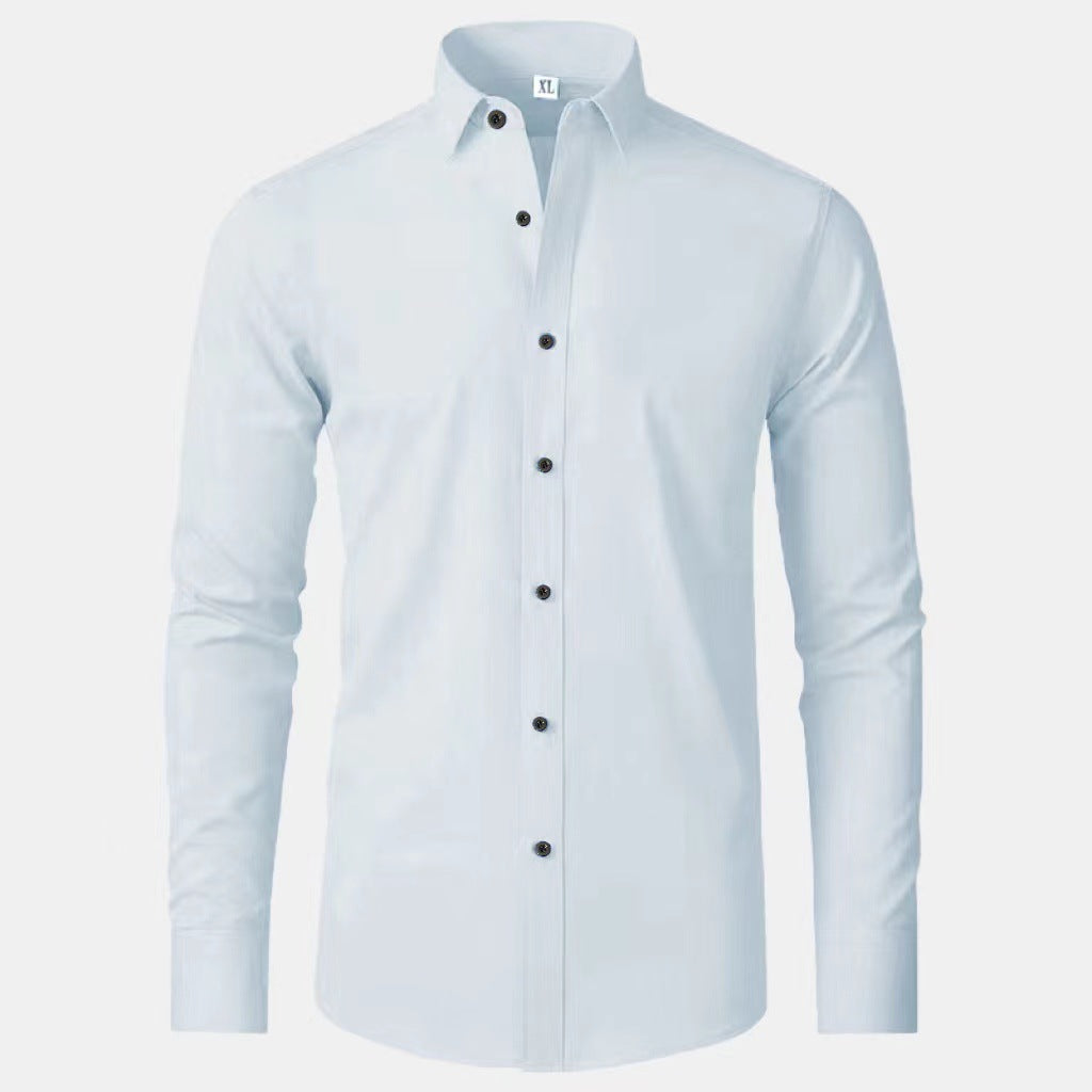 Herren Langarmhemd mit elegantem Schnitt und stilvollen Knopfdetails EB