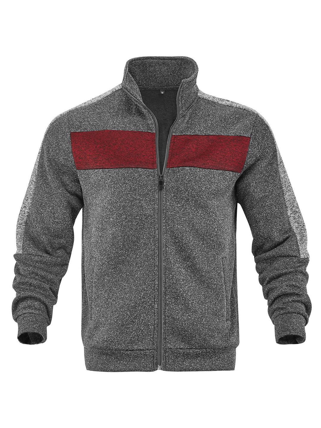 Herren Sportliche Fleecejacke mit hohem Kragen und reflektierenden Akzenten EB