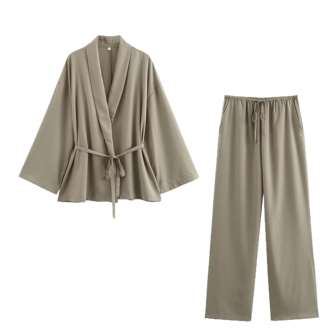 Damen weite Freizeithose mit elastischem Bund und lässigem Schnitt EB