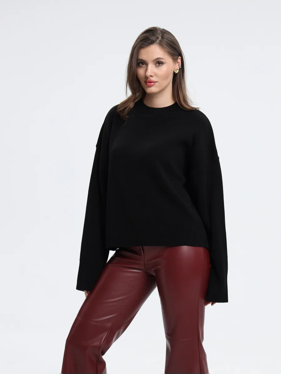Damen Bequemer Pullover mit Oversized-Schnitt und breiten Ärmeln EB