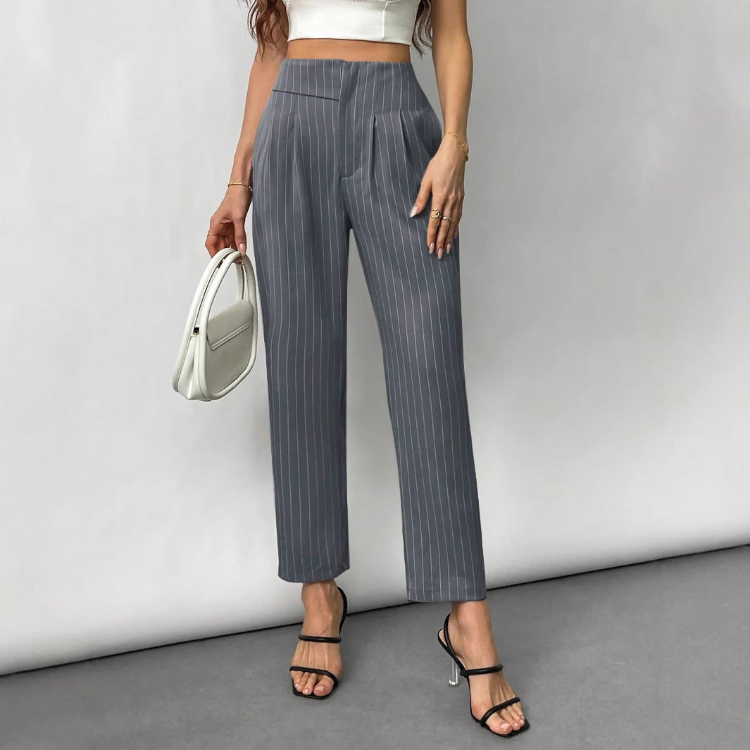 Damen Elegante und modische Anzughose mit Streifen EB
