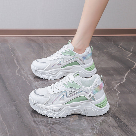 Damen Sportliche Lauf-Sneaker mit atmungsaktiver Mesh-Oberfläche und stoßdämpfender Sohle EB
