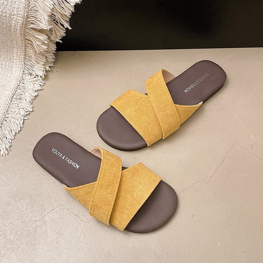 Damen bequeme Riemensandalen mit geschwungenen Riemen EB