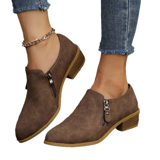 Damen modische Stiefeletten mit elegantem Reißverschlussdesign EB