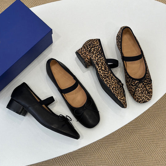 Damen Elegante Ballerinas mit Schleifen-Detail EB