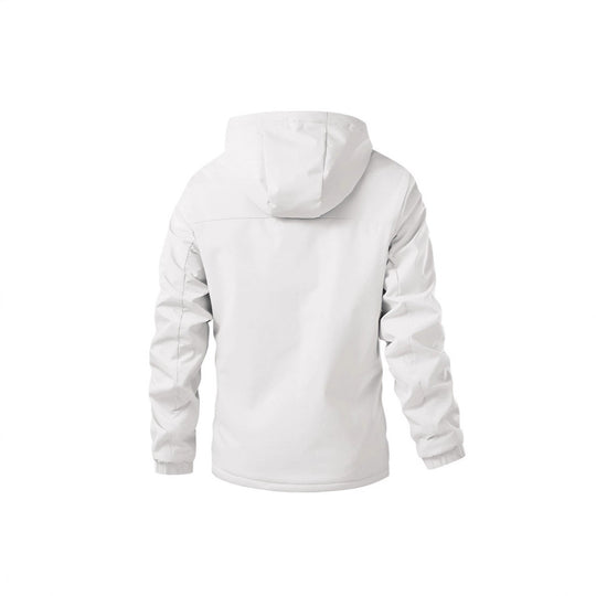 Herren Wetterfeste Kapuzenjacke mit wärmendem Teddyfleece-Inlay und verdecktem Frontreißverschluss EB
