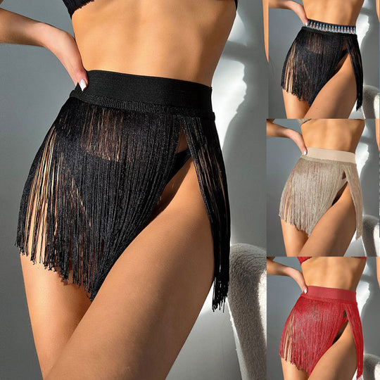Damen Bikinislip mit Fransen und seitlichem Cut-Out EB
