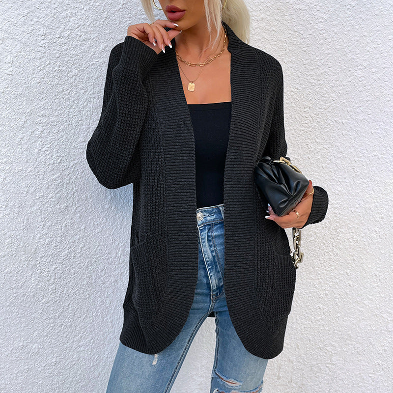 Damen Strickjacke mit lässiger Passform und offenen Taschen EB