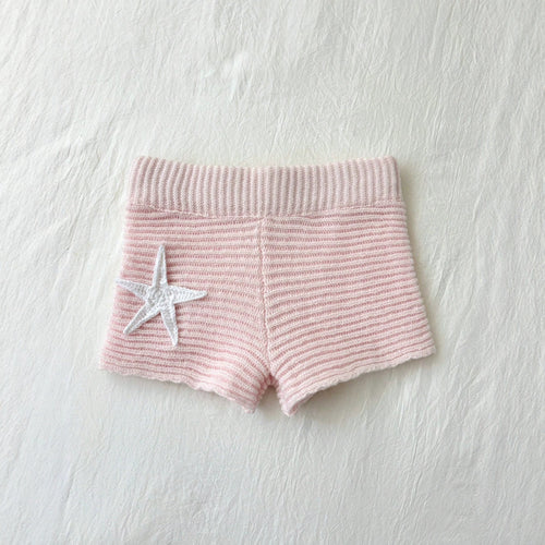 Damen kurze Strickshorts mit maritimer Applikation EB
