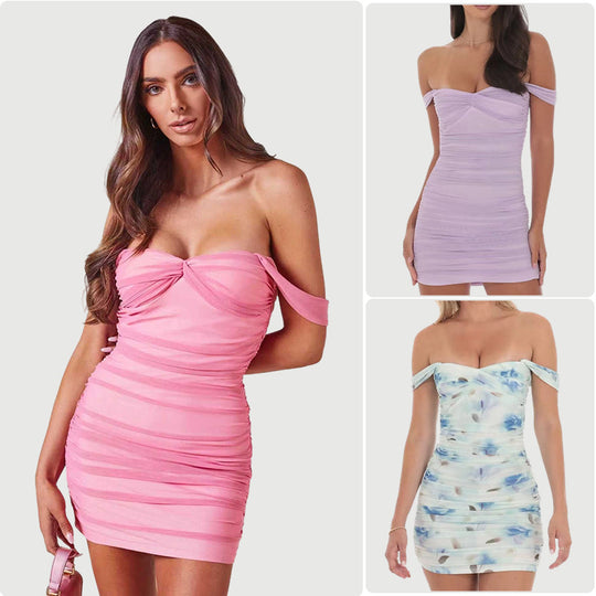 Damen Cocktailkleid im modernen Off-Shoulder Stil EB
