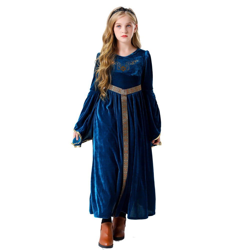 Mädchen Märchenhaftes Samtkleid mit eleganten Details EB