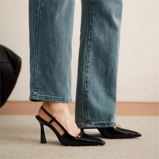 Damen Slingback Pumps mit elegantem Spitzendesign EB