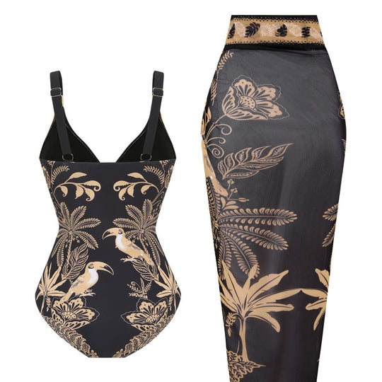 Damen Badeanzug mit elegantem Wickelrock EB