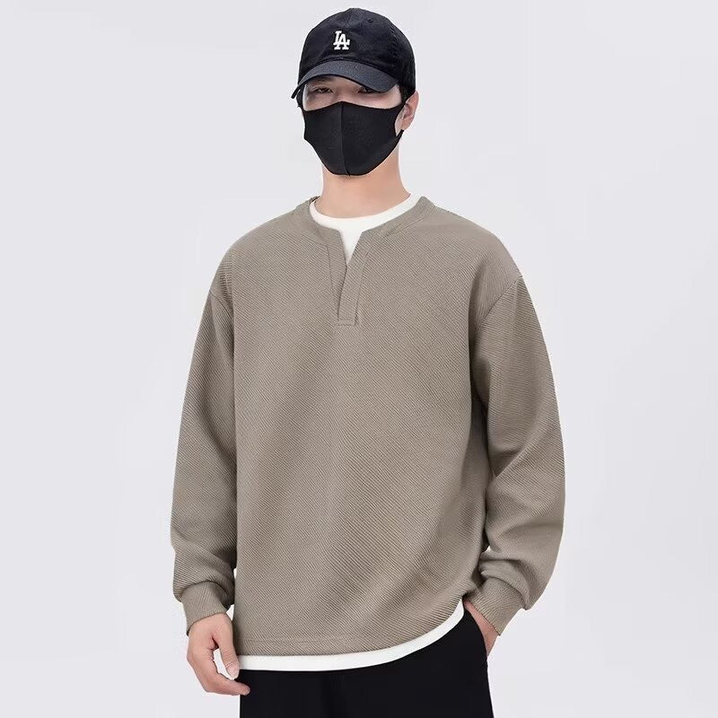 Herren lässiger Sweatshirt mit modernem Stehkragen und hochwertiger Textur EB
