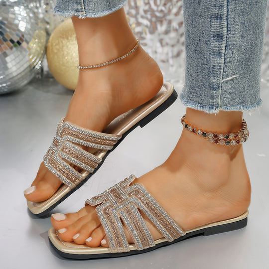 Damen Glitzernde Zehenstegsandalen EB