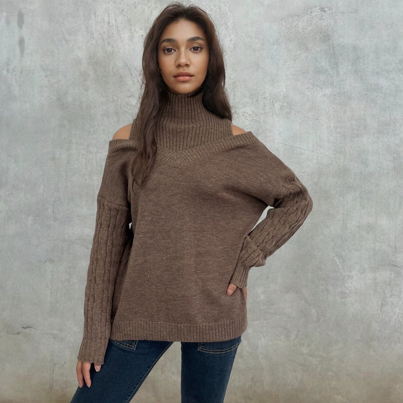 Damen Pullover mit schulterfreien Details und strukturierten Ärmeln EB