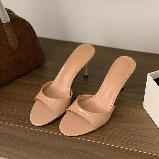 Damen elegante Slingback Sandaletten mit glänzendem Riemendesign EB
