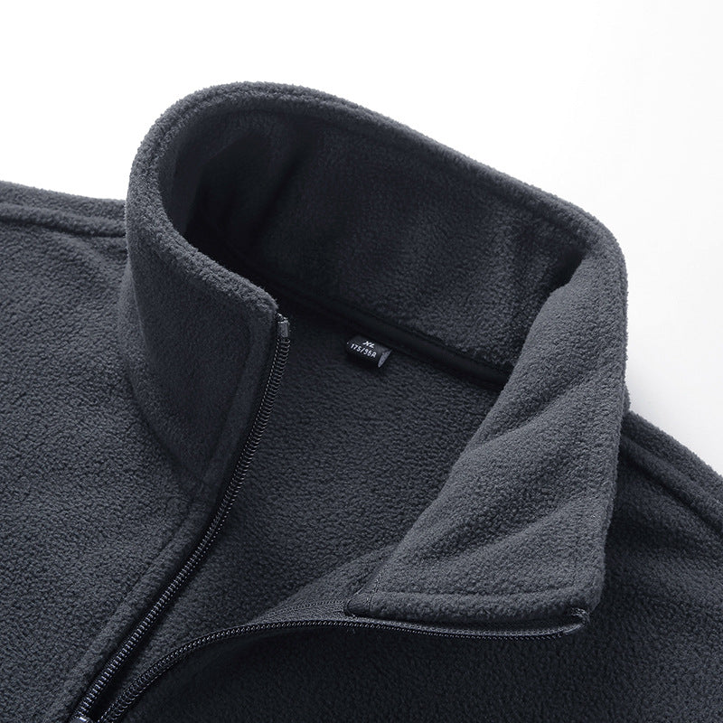 Herren Microfleece-Thermoweste mit windabweisender Front, Stehkragen und verdeckten Seitentaschen EB