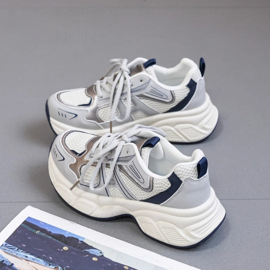 Damen Sportliche Atmungsaktive Sneakers mit gepolsterter Sohle und rutschfester Außensohle EB