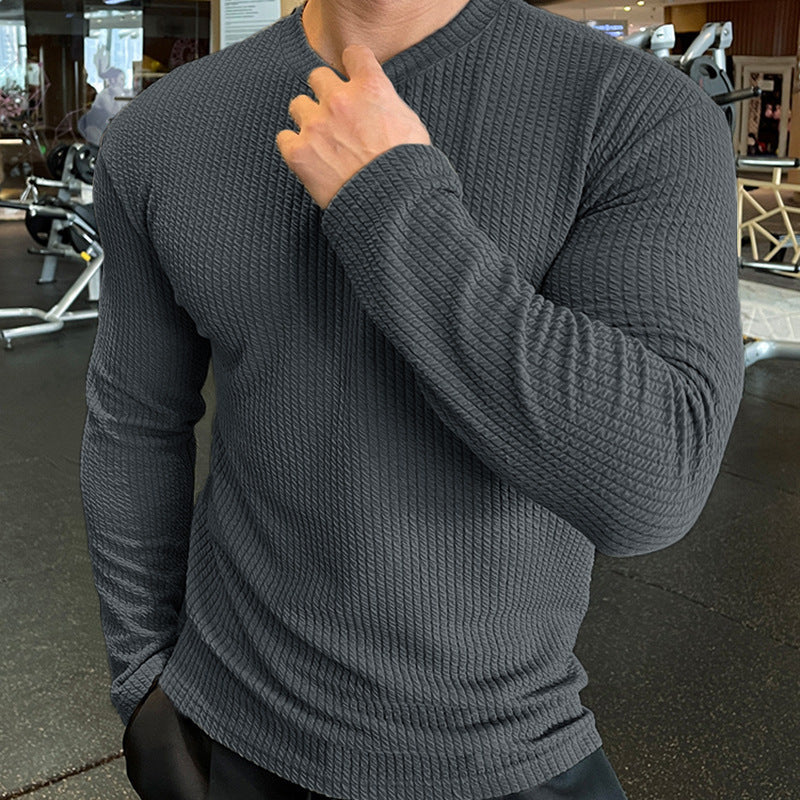 Herren Langarmshirt mit strukturiertem Gewebe EB