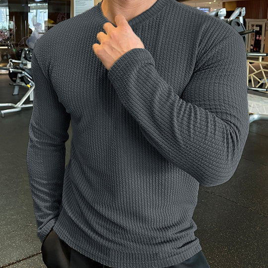 Herren Langarmshirt mit strukturiertem Gewebe EB