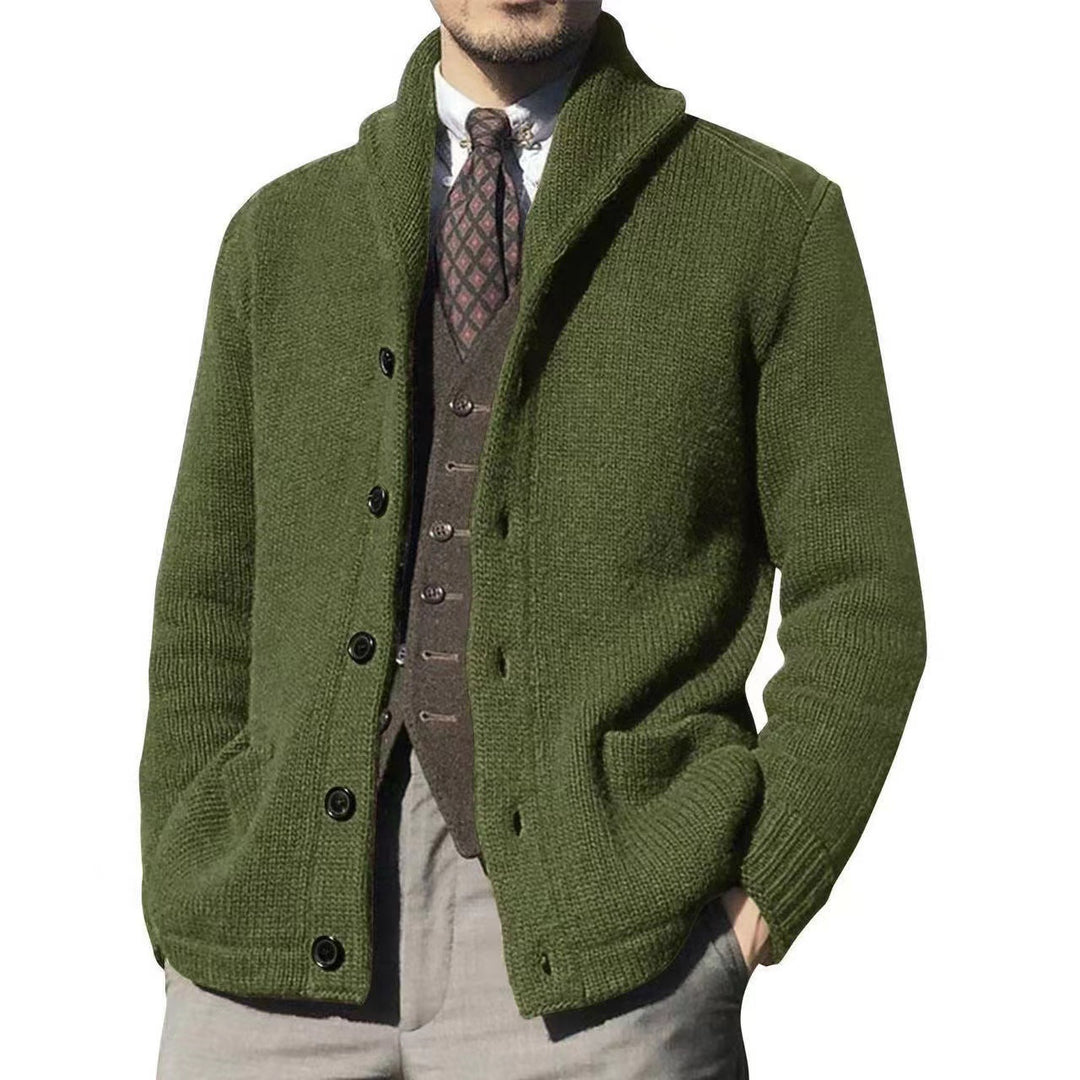 Herren Strickjacke im modernen Casual-Stil mit Schalkragen EB