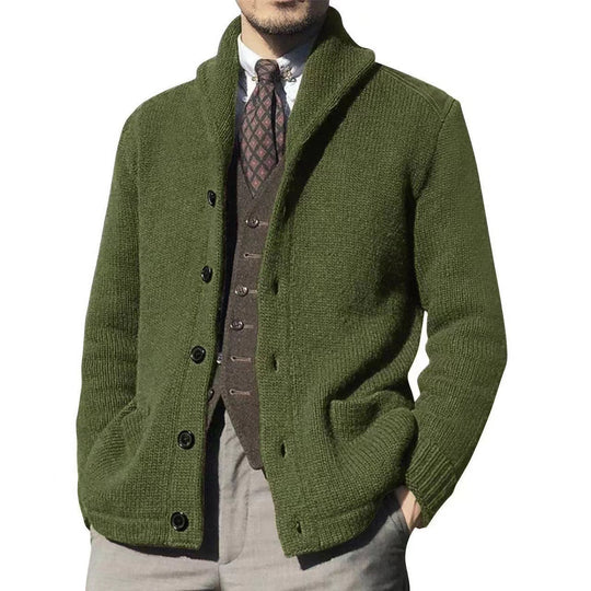 Herren Strickjacke im modernen Casual-Stil mit Schalkragen EB