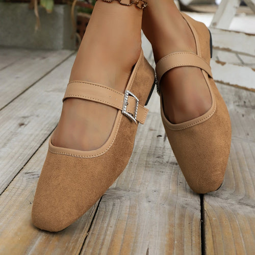 Damen Elegante und bequeme Ballerinas mit verstellbarem Riemen EB