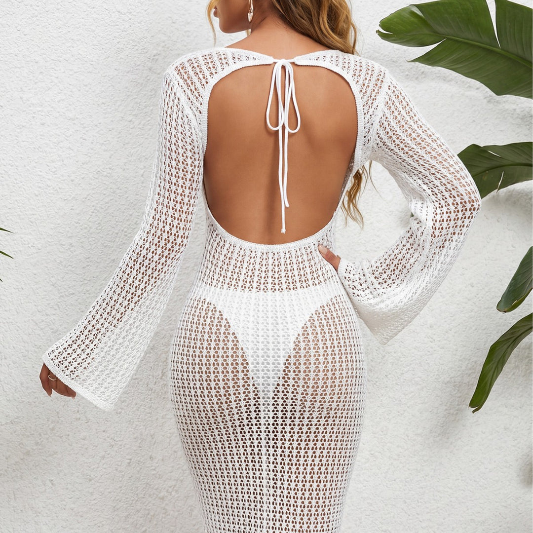 Damen eleganter Häkel-Strandüberwurf EB