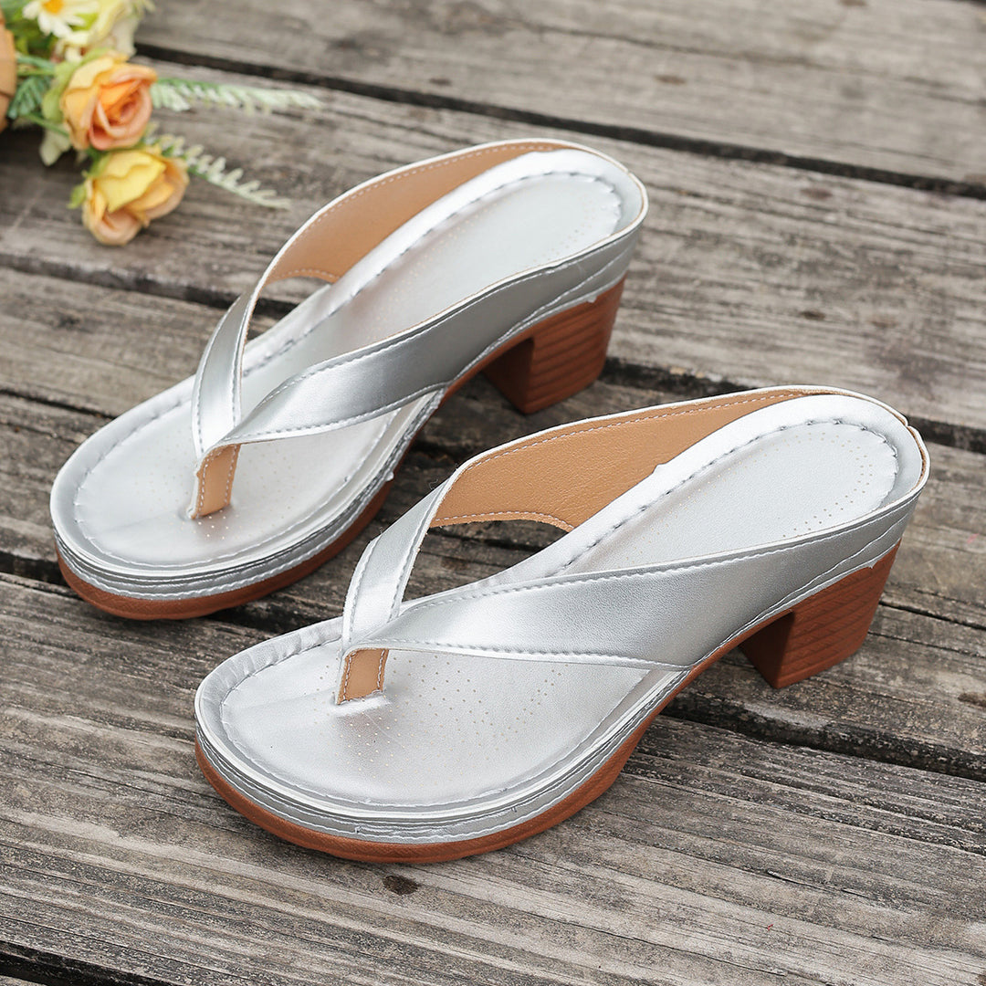Damen Elegante hochhackige Zehentrenner-Sandalen EB