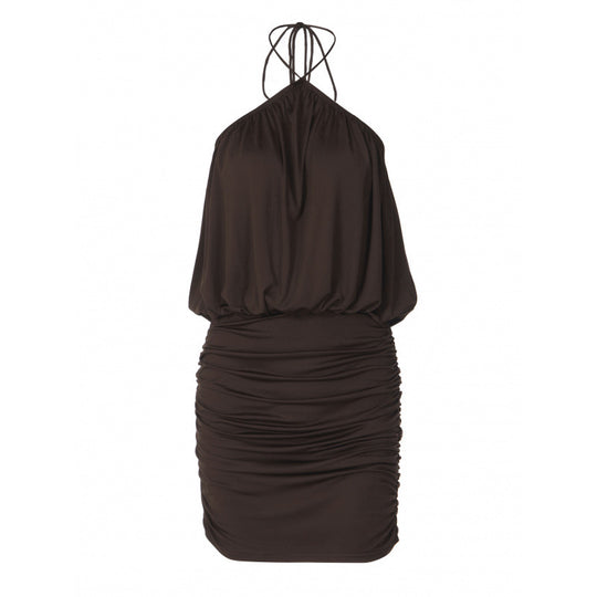 Damen Raffiniertes Wickelkleid mit Spaghetti-Trägern und gerafftem Saum EB