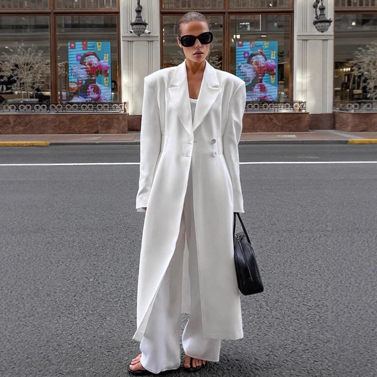 Damen Modische Oversized-Blazerjacke mit tailliertem Schnitt und eleganten Details EB