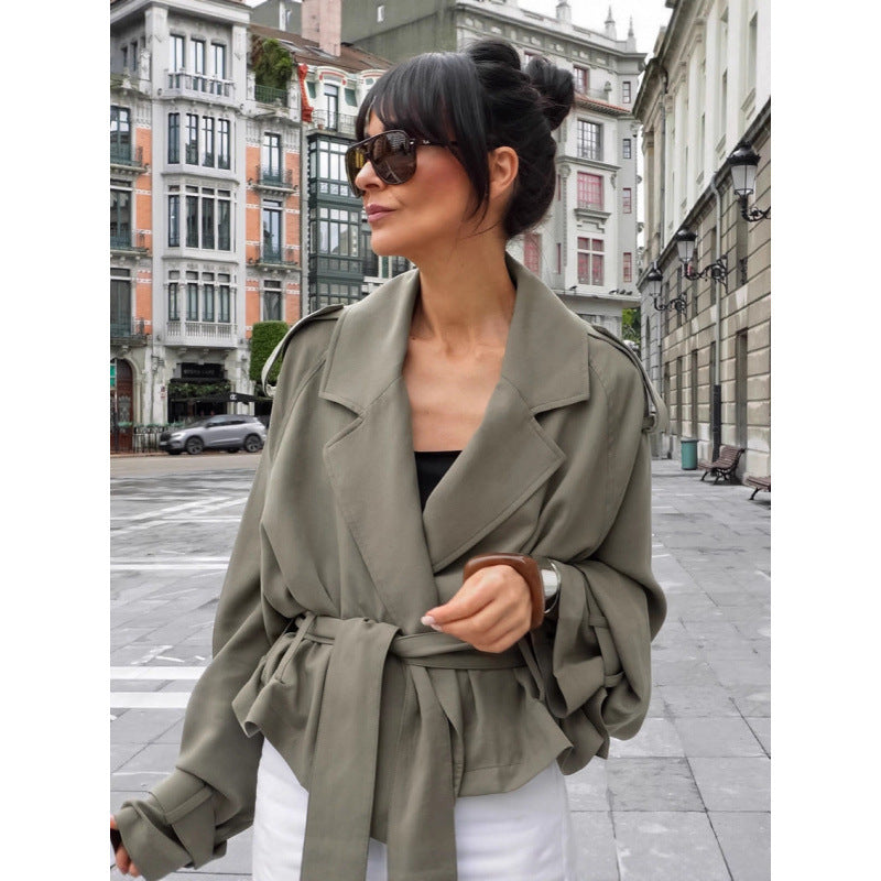 Damen Oversized Trenchcoat mit schickem Gürtel EB