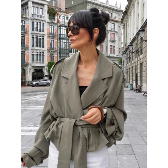 Damen Oversized Trenchcoat mit schickem Gürtel EB
