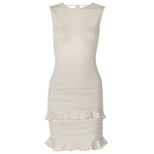 Damen Kurzes Wickelkleid mit asymmetrischem Saum und Rüschen EB