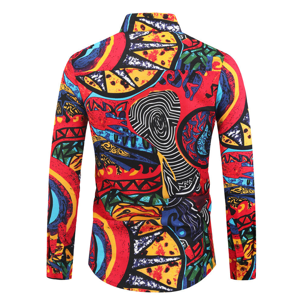 Damen Langarmshirt mit asymmetrischem Schnitt und buntem Grafikdruck EB