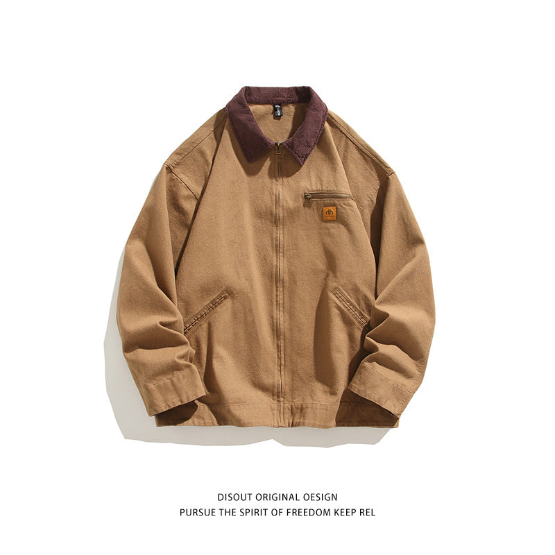 Herren robuste Freizeitjacke mit hohem Kragen und praktischen Taschen EB