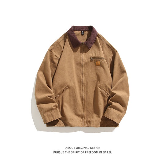 Herren robuste Freizeitjacke mit hohem Kragen und praktischen Taschen EB