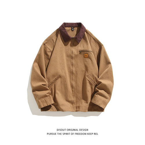 Herren robuste Freizeitjacke mit hohem Kragen und praktischen Taschen EB