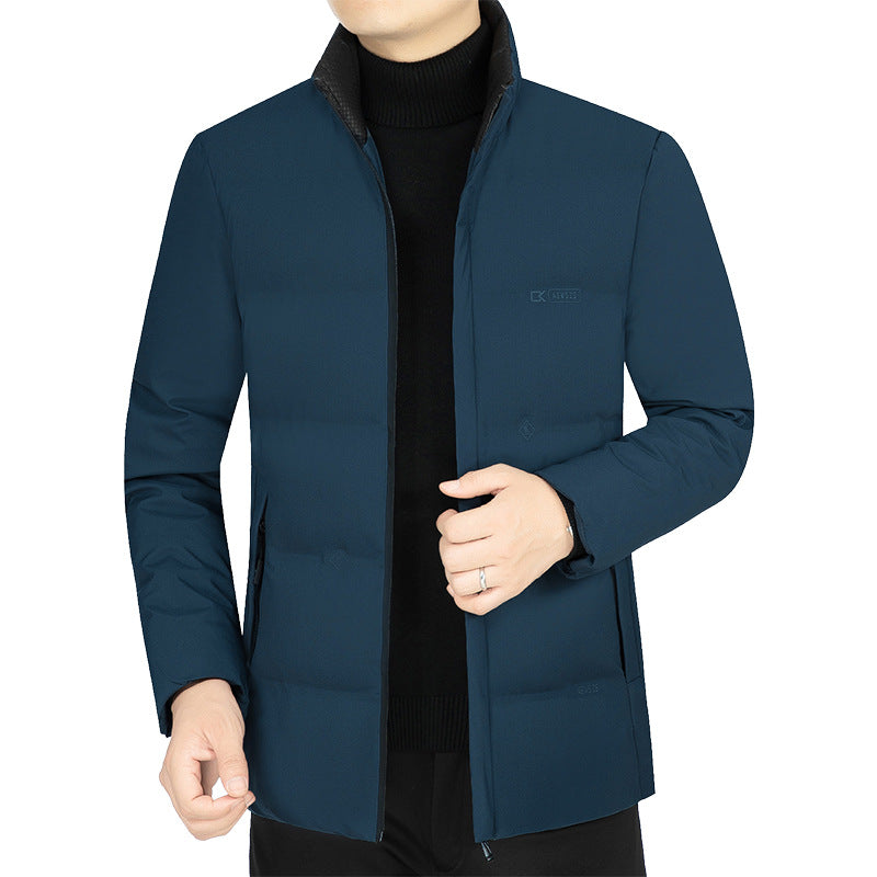 Herren Leicht wattierte Stehkragen-Funktionsjacke mit schlanker Silhouette EB