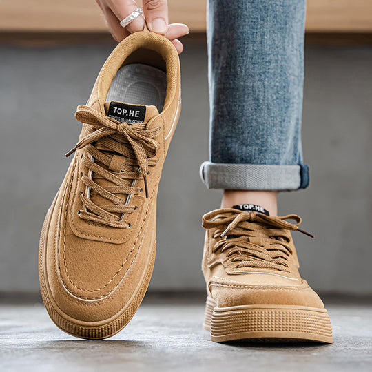 Damen elegante Sneaker mit trendiger Veloursleder-Oberfläche EB